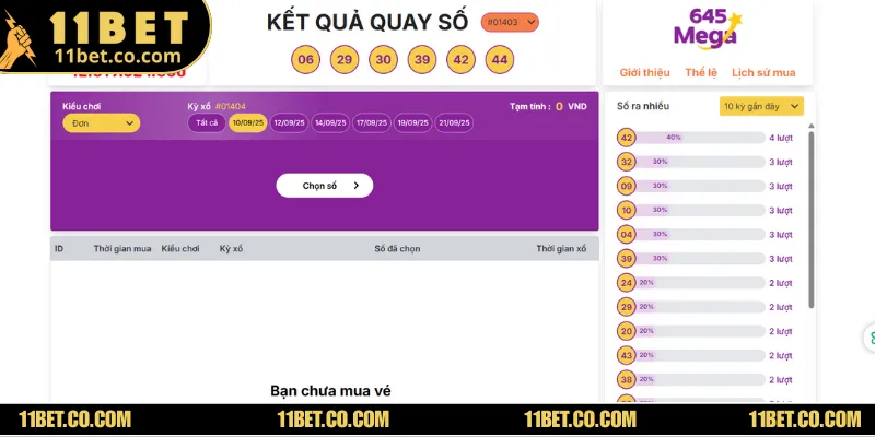 Xổ Số Tự Chọn - Cơ Hội Vàng Trúng Thưởng Khủng Mỗi Ngày Tạo bộ dự thưởng từ 6 con từ 1 đến 45 để chơi Mega 6/45